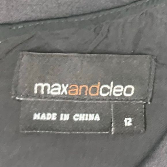 Maxandcleo Women’s Sz 12. Black Polyester Lined Sleeveless Zipper Shift Dress - Picture 6 of 12